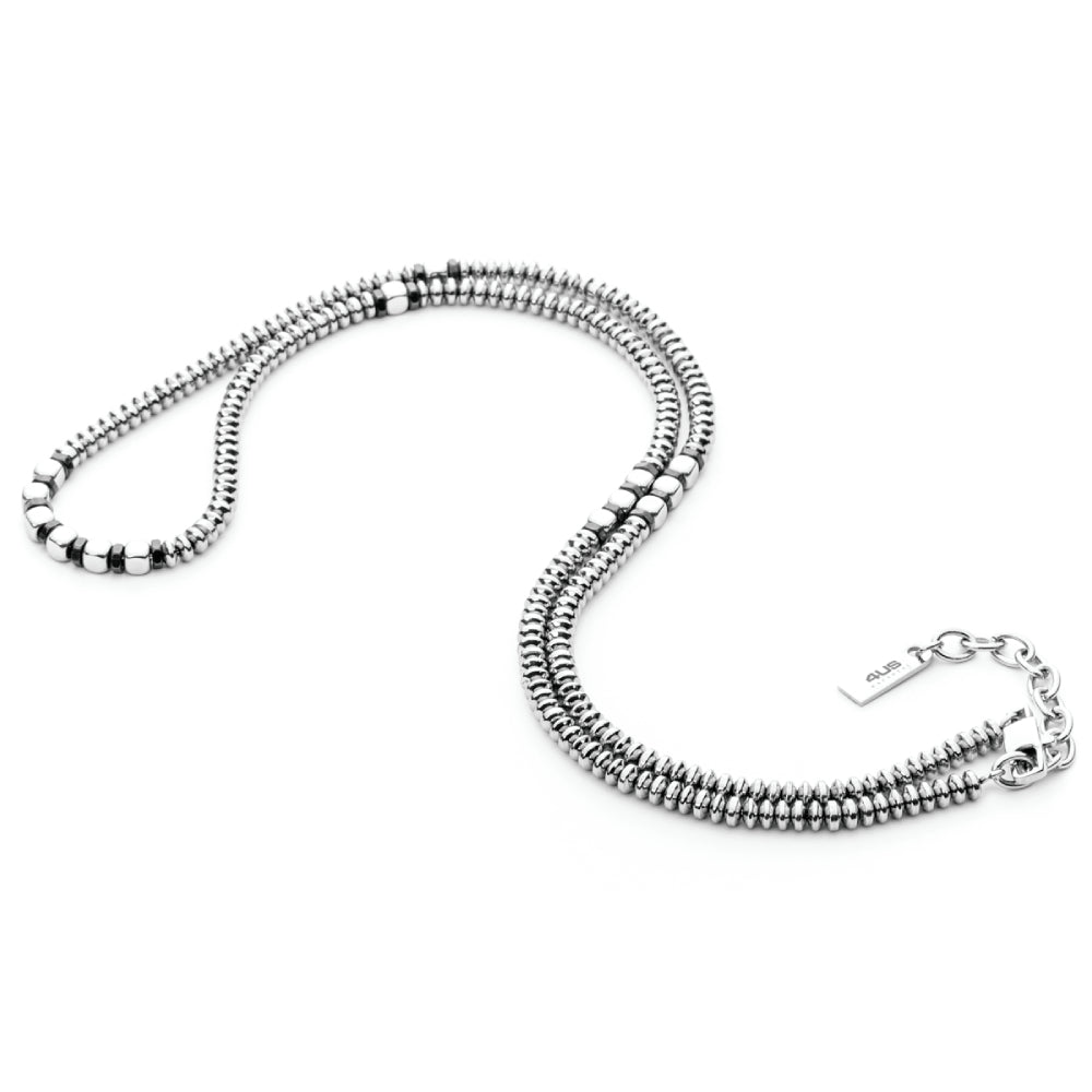 Collana Uomo 4US Cesare Paciotti Lunga Acciaio Lucido Nero PVD Rondelle 4UCL4946