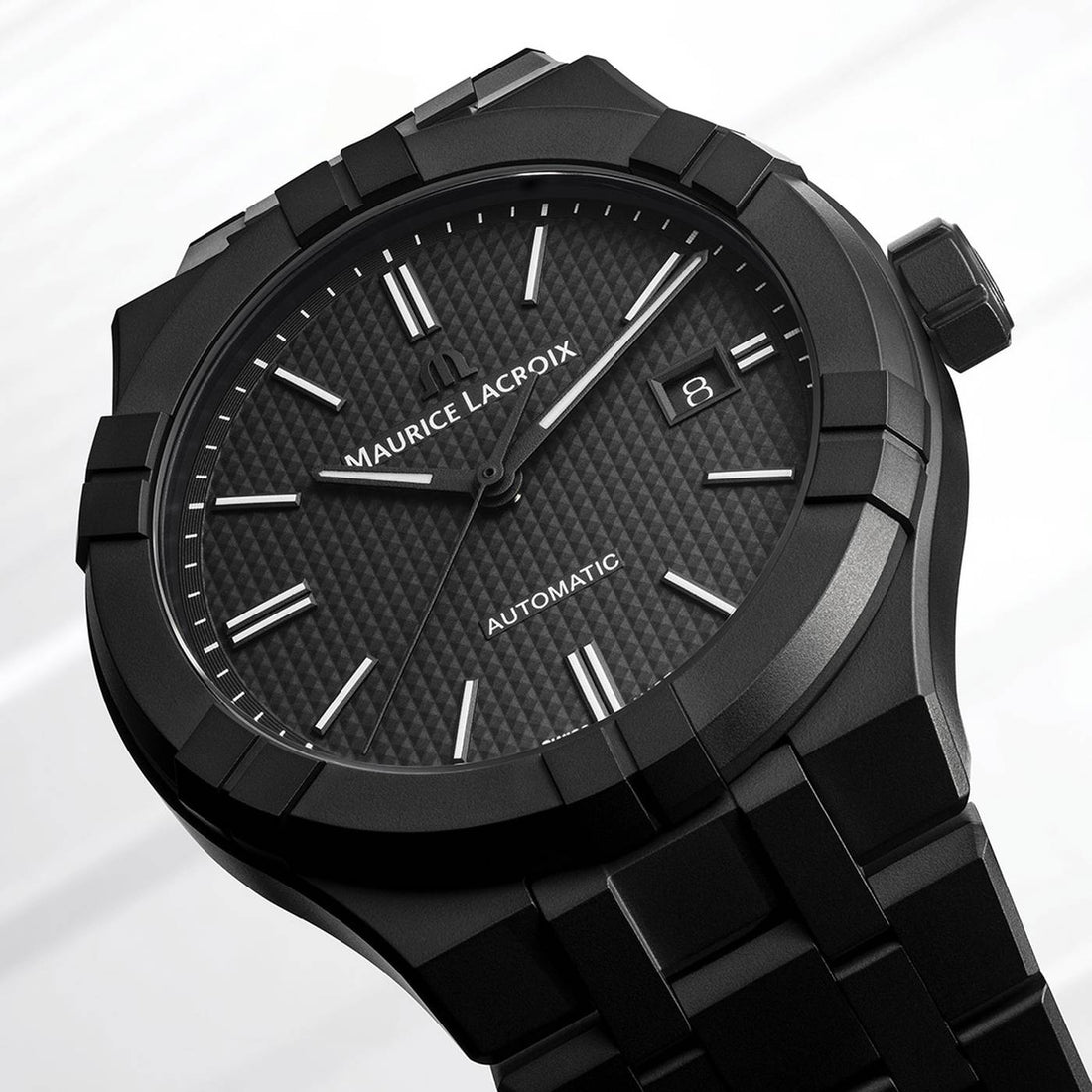 Orologio Uomo Maurice Lacroix Aikon Ceramica Nera Data Automatico AI6008-CRM22-330-2