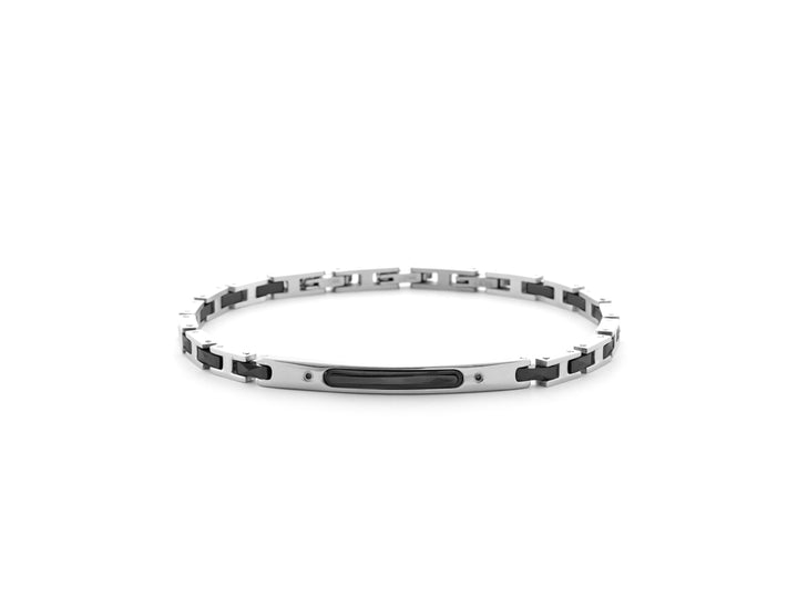 Bracciale Uomo 4US Cesare Paciotti Maglia Acciaio Ceramica Blu 4UBR6165