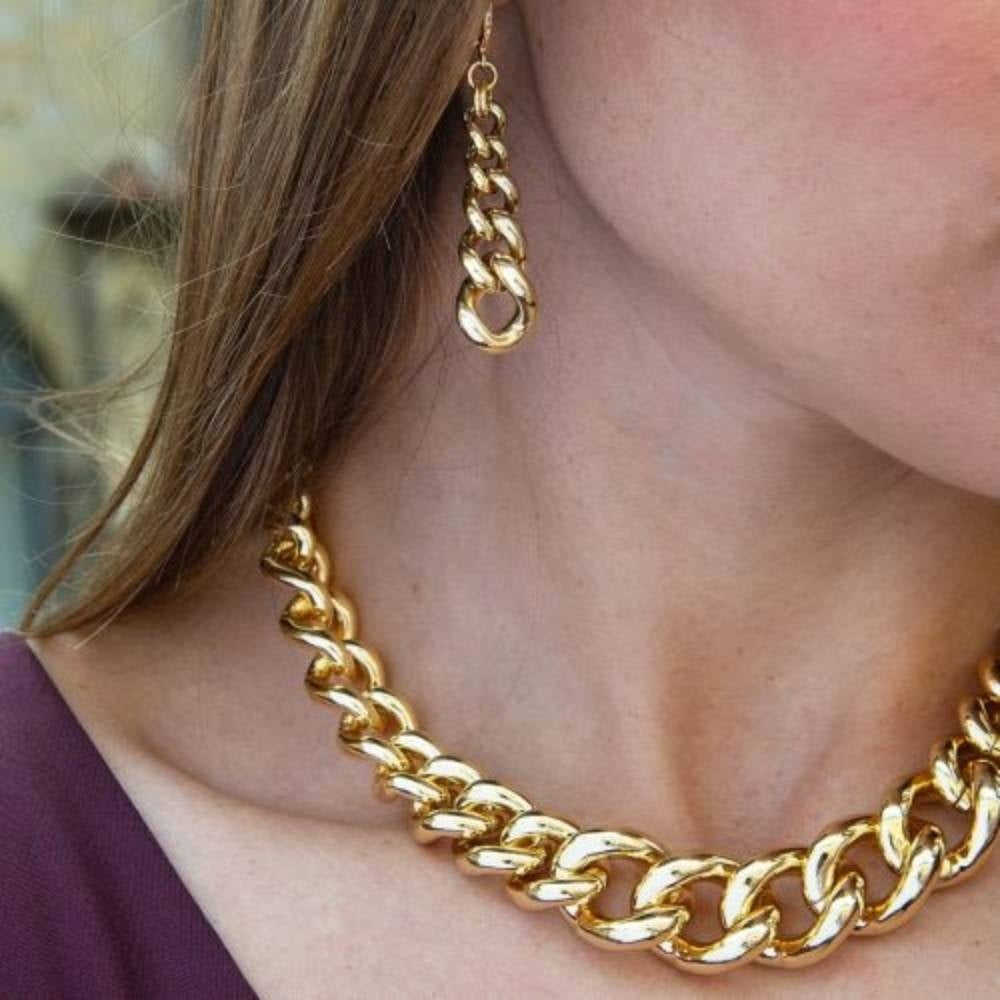 Collana Donna Unoaerre 1AR Bronzo Dorato Maglia Intrecciata Groumette 484151
