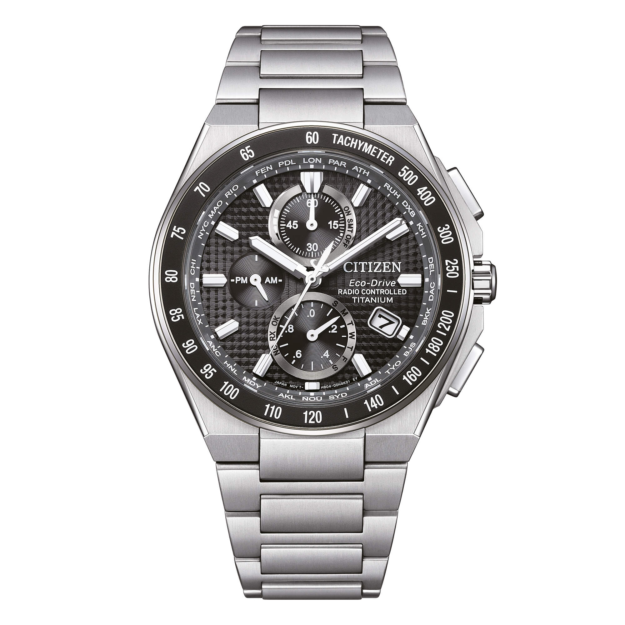 Orologio Uomo Citizen Titanio Radiocontrollato Eco Drive Nero AT8390-55E