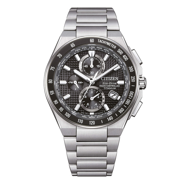 Orologio Uomo Citizen Titanio Radiocontrollato Eco Drive Nero AT8390-55E