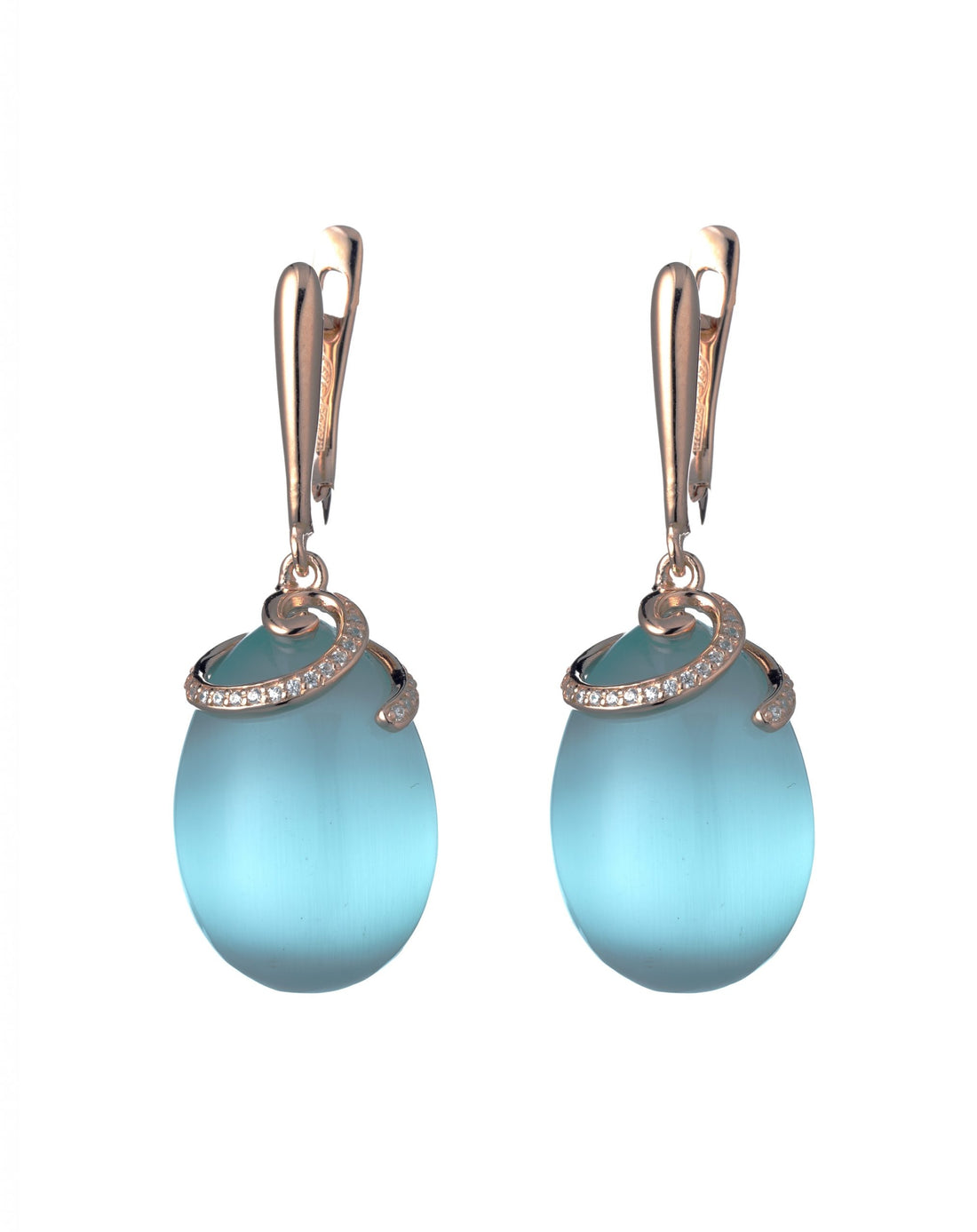 Orecchini Tatiana Fabergé in Argento con Occhio di Gatto e Zirconi – Olga – E1201LB
