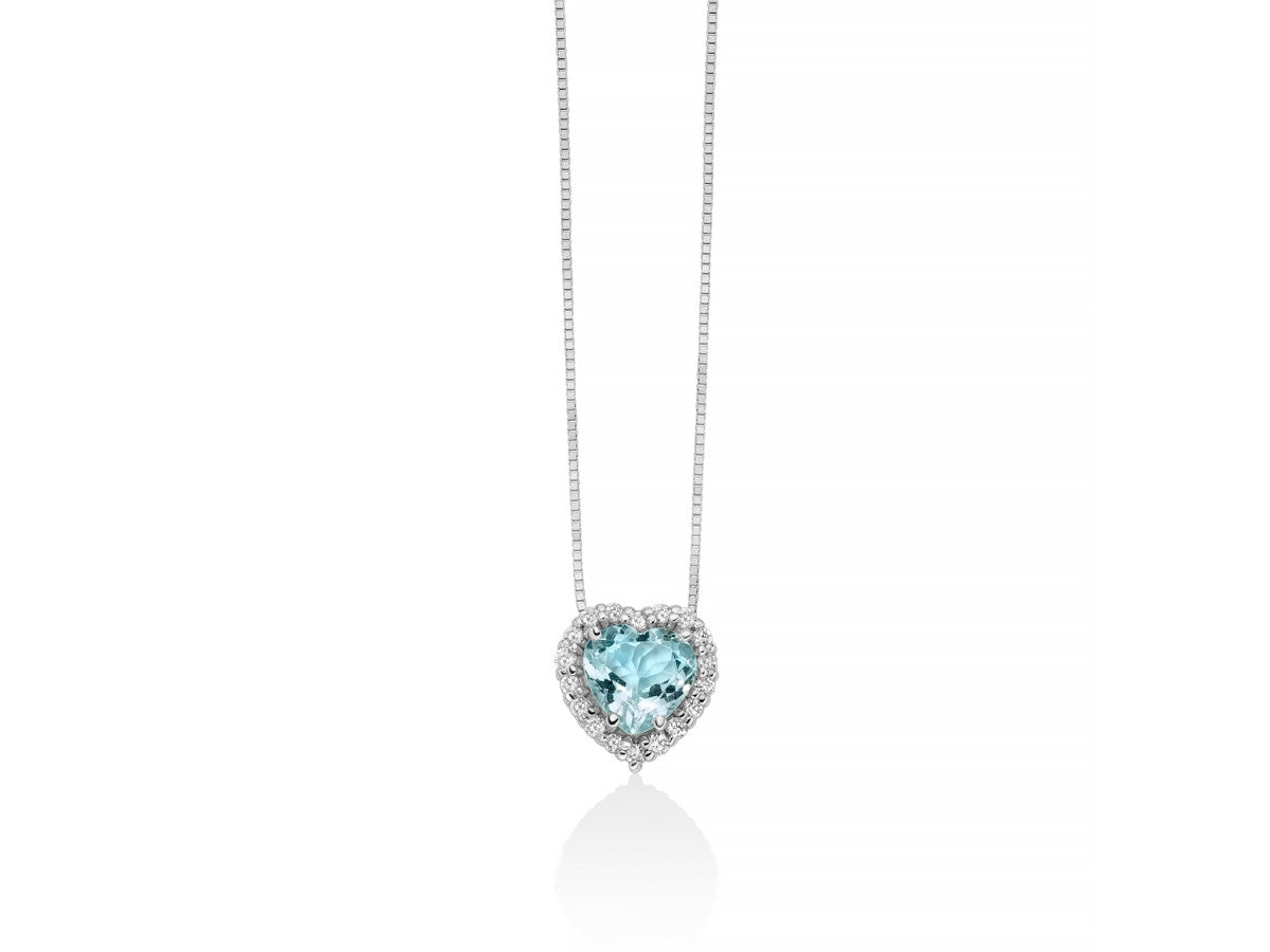 Collana Donna Miluna Acquamarina a Cuore e Diamanti CLD4720