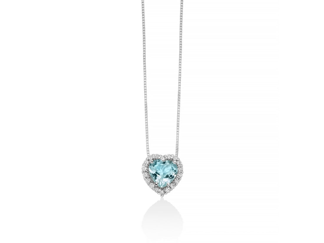 Collana Donna Miluna Acquamarina a Cuore e Diamanti CLD4720