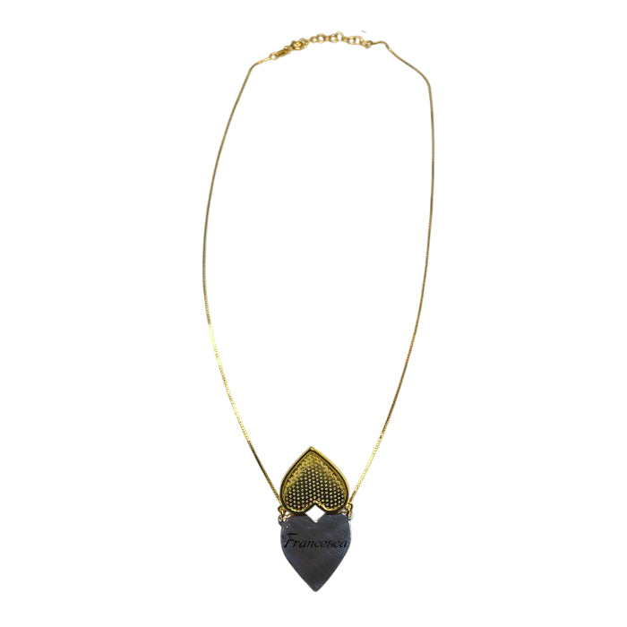 Collana Donna Re Mida Argento Dorato Cuore Pavè Zirconi Bianchi CL DJV P3