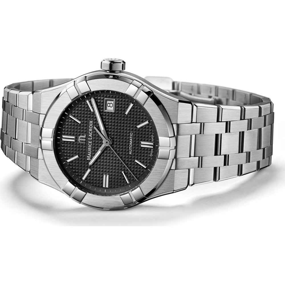 Orologio Uomo Maurice Lacroix Aikon Data Automatico Nero AI6007-SS002-330-1