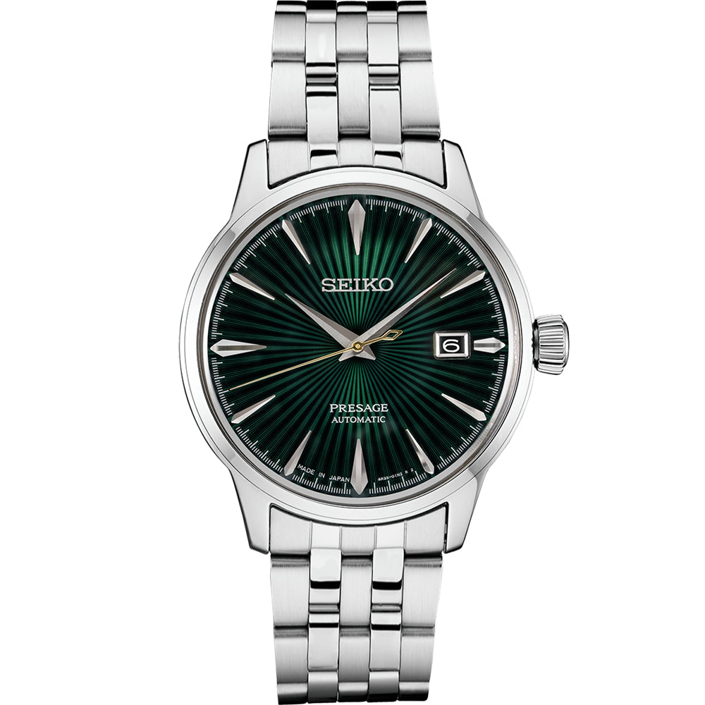 Orologio Uomo Seiko Automatico Presage Mockingbird Verde Cocktail Time SRPE15J1