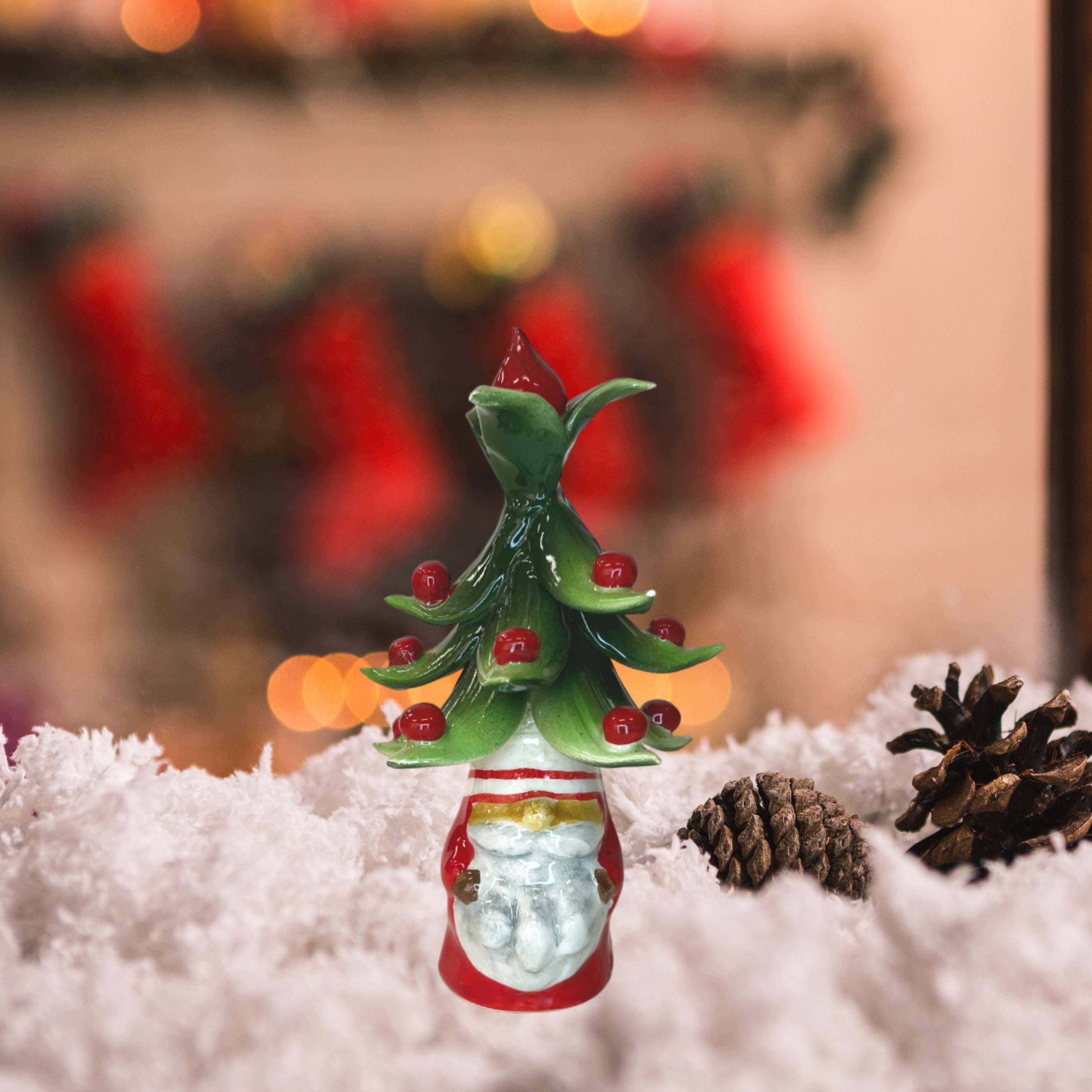 Gnomo Albero di Natale Capodimonte Rosso Bocciolo 17 cm CAP8