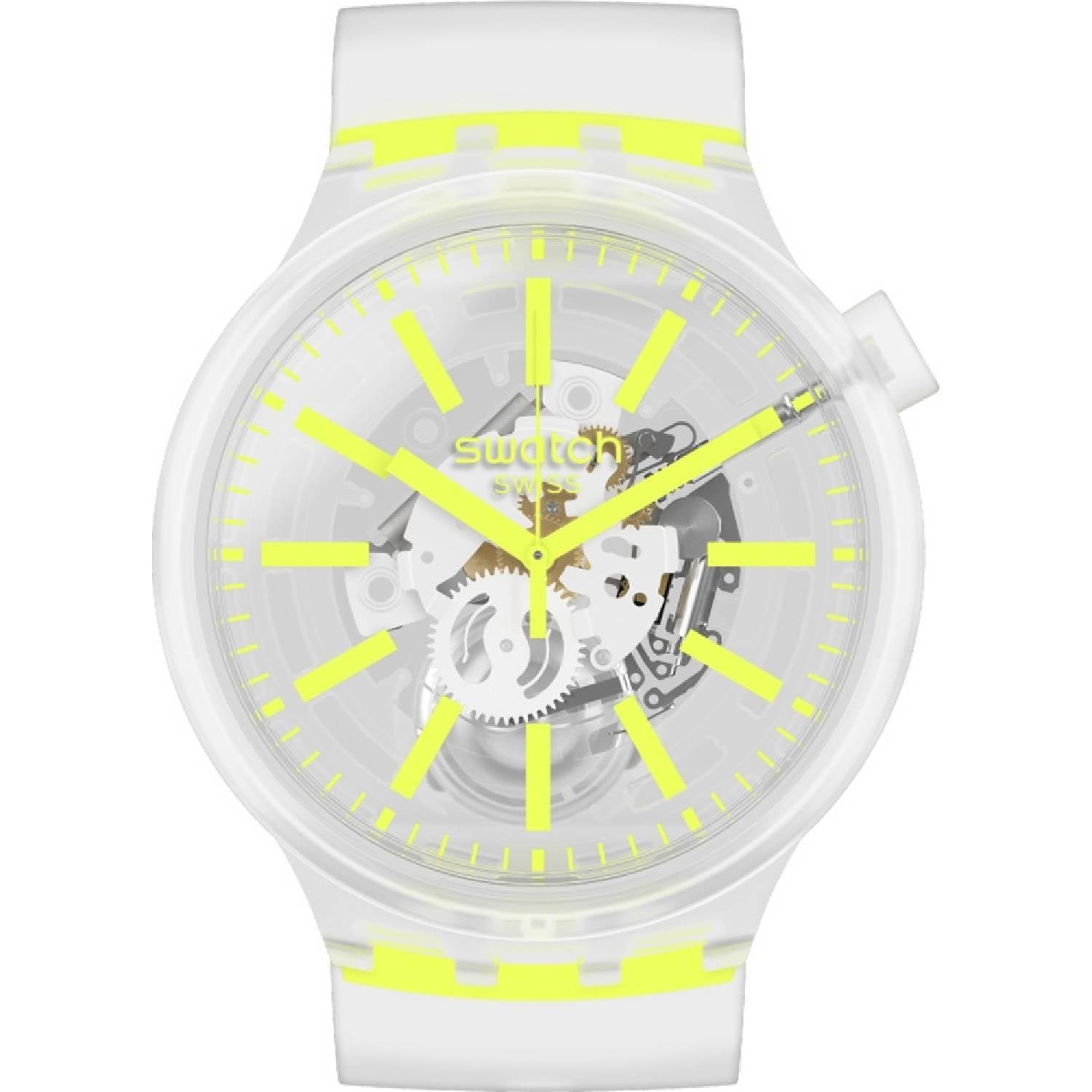Orologio Uomo Gomma Swatch Big Bold Jelly Solo Tempo Quarzo Giallo SO27E103