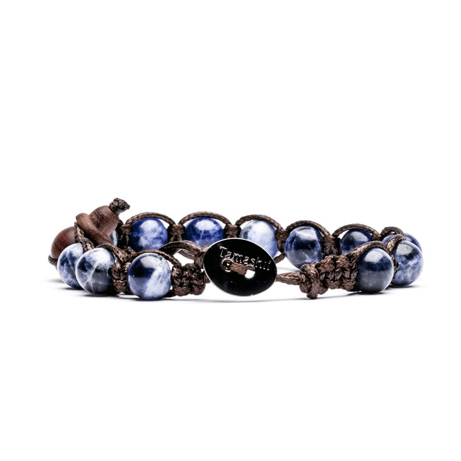 Bracciale Uomo Tamashii Pietra Sodalite Biglie Blu Porta Fortuna BHS900-51