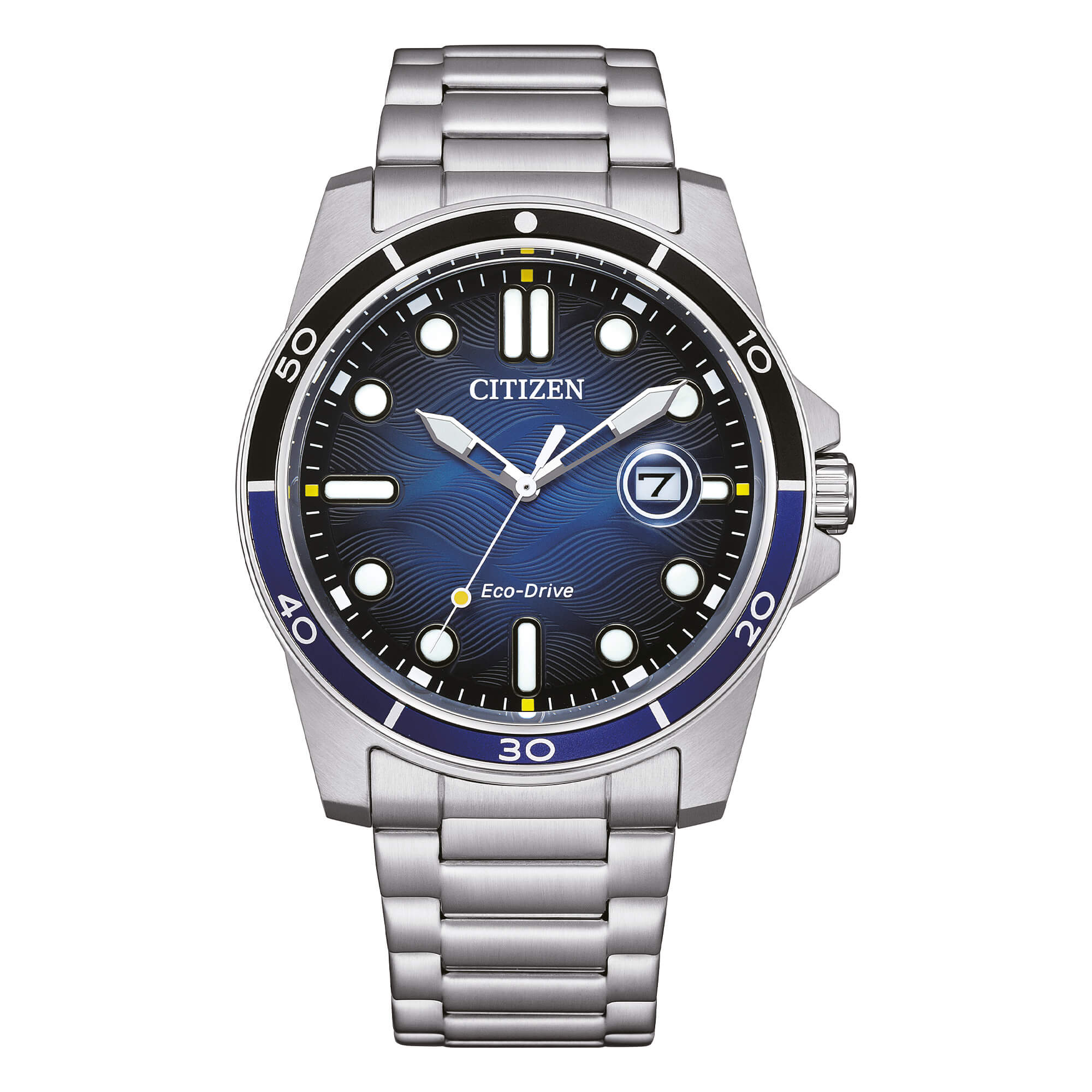 Orologio Uomo Citizen Eco-Drive Acciaio Blu Cangiante Onde AW1810-85L
