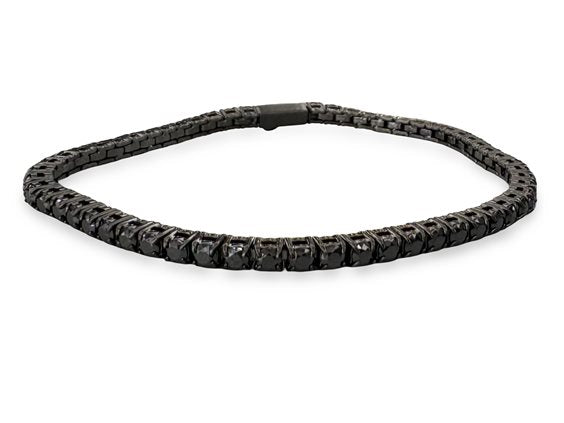 Bracciale Uomo John Richmond Tennis Titanio Brillanti Neri Silver IP JRTM33BB