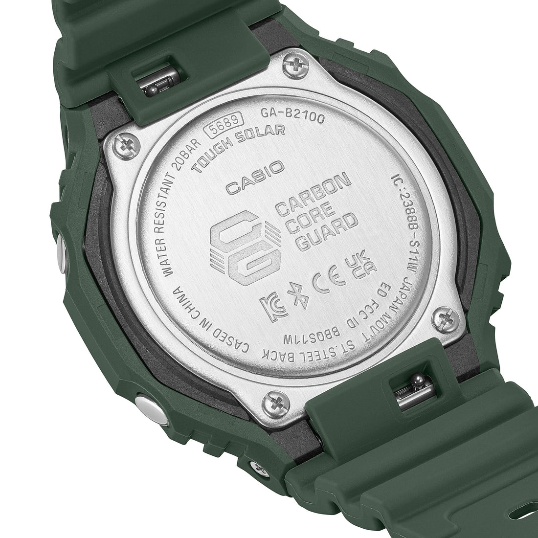 Orologio Uomo G-shock Casio Gomma Verde Carica Solare GA-B2100-3AER