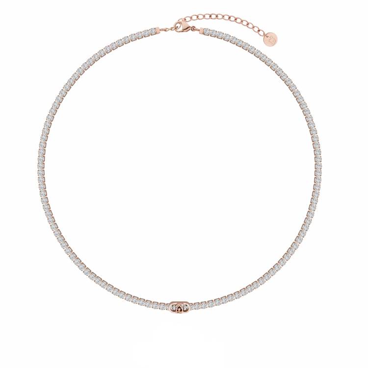 Collana Donna Liujo Tennis Acciaio Rosè Zirconi Bianchi LJ3212