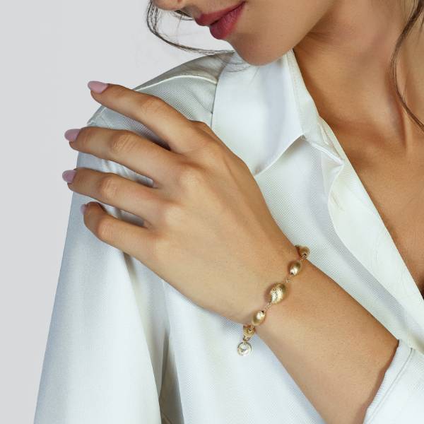 Bracciale Donna Unoaerre Boule Argento Dorato Satinato 580387