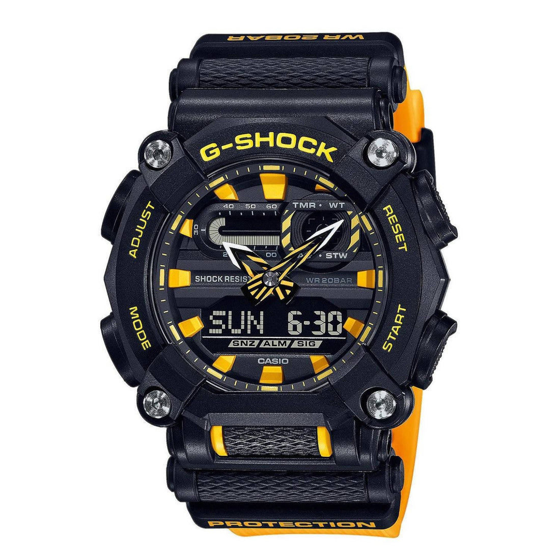 Orologio Uomo Casio Quarzo G-SHOCK GA-900A-1A9ER Digitale Analogico Giallo Nero