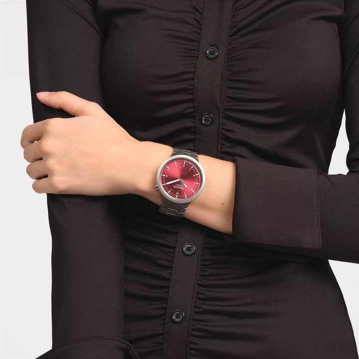 Orologio Unisex Swatch Acciaio Big Bold Scarlet Shimmer Rosso Lucido SB07S104G