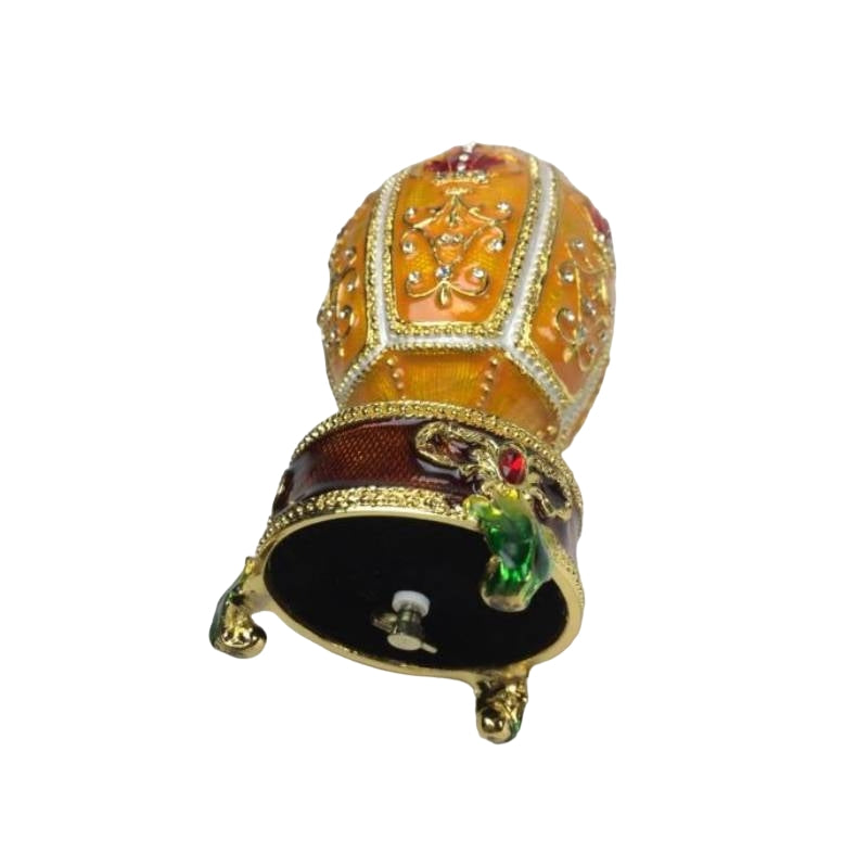 Scultura Il Mondo Dei Carillion Uovo Regale Corona Dorato 14 cm 23811