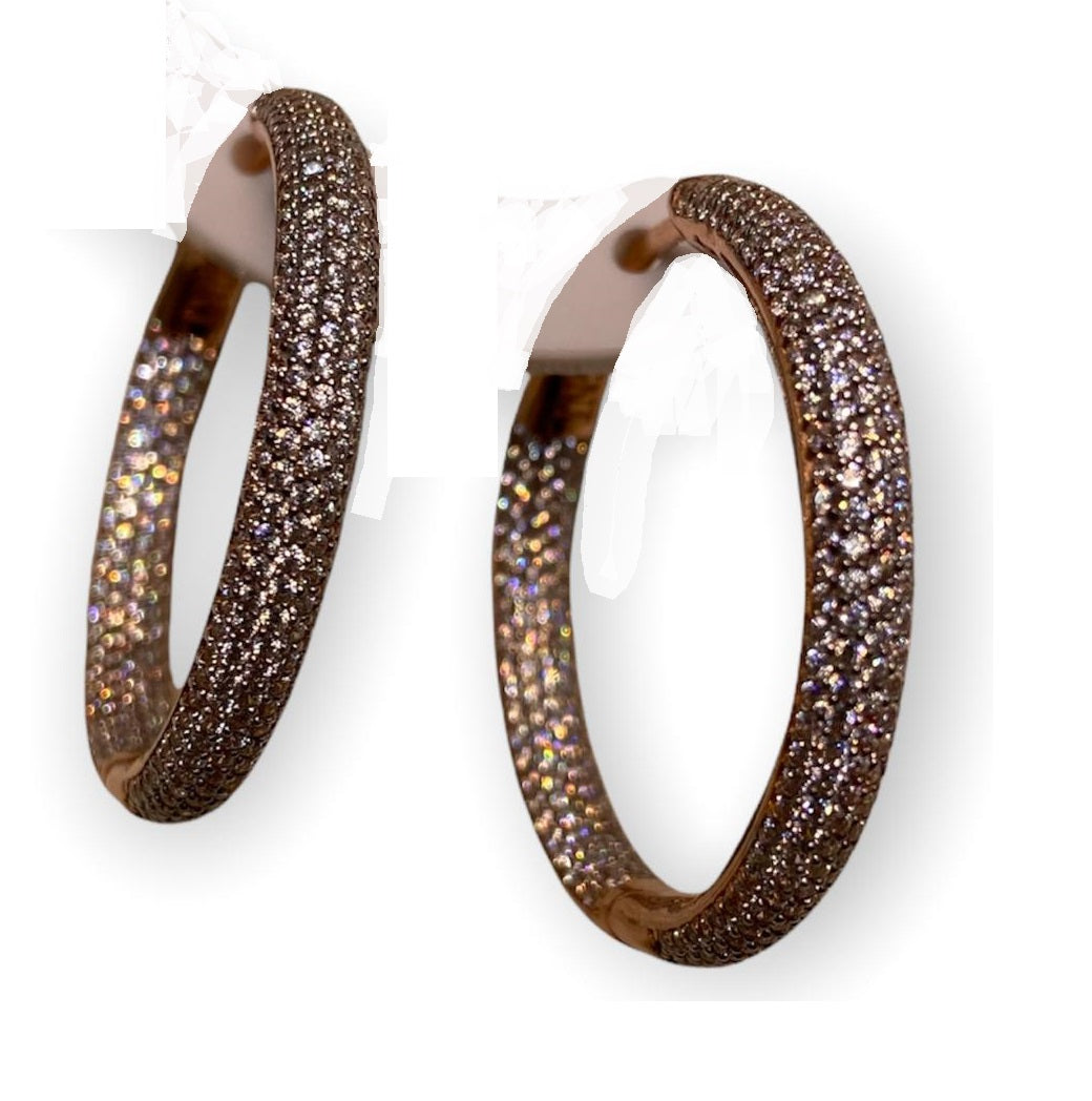 Orecchini Donna Sogni Argento 925 Cerchio Zirconi Bianchi OR004RB1
