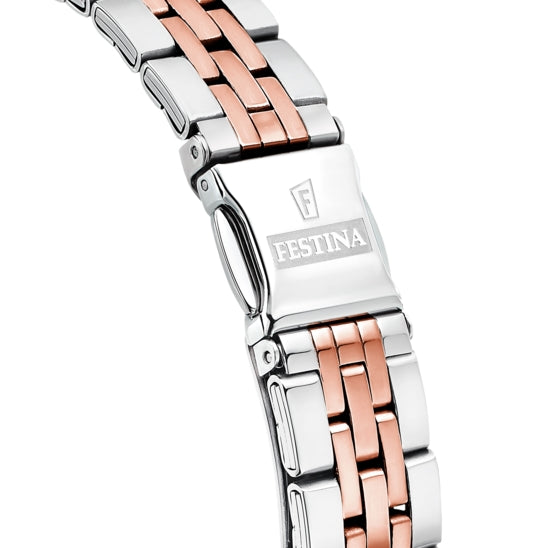 Orologio Donna Festina Acciaio Bicolore Zirconi Quarzo Data Solo Tempo F16868/2