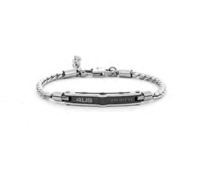 Bracciale Uomo 4US Cesare Paciotti Pvd Nero Targhetta 4UBR8017