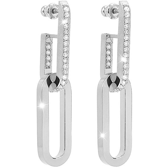 Orecchini Donna Rebecca Pendenti Bronzo Silver Swarovski