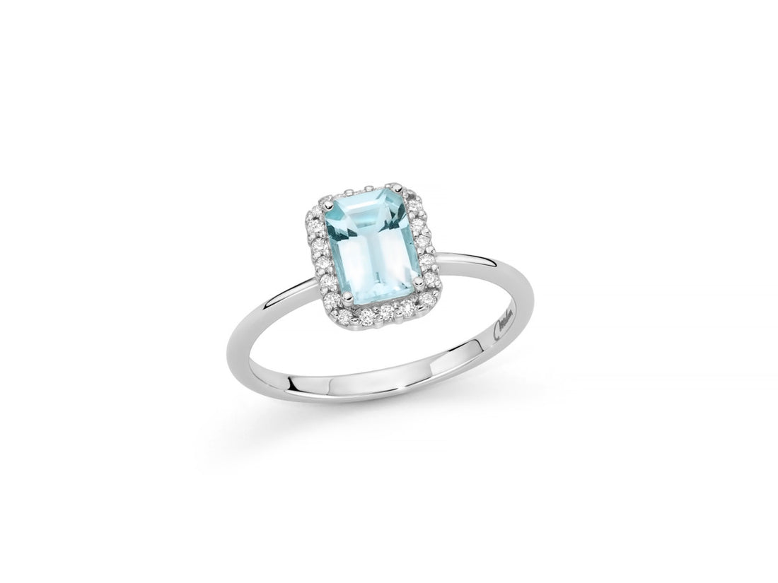 Anello Donna Miluna oro bianco 18kt  topazio azzurro LID3765