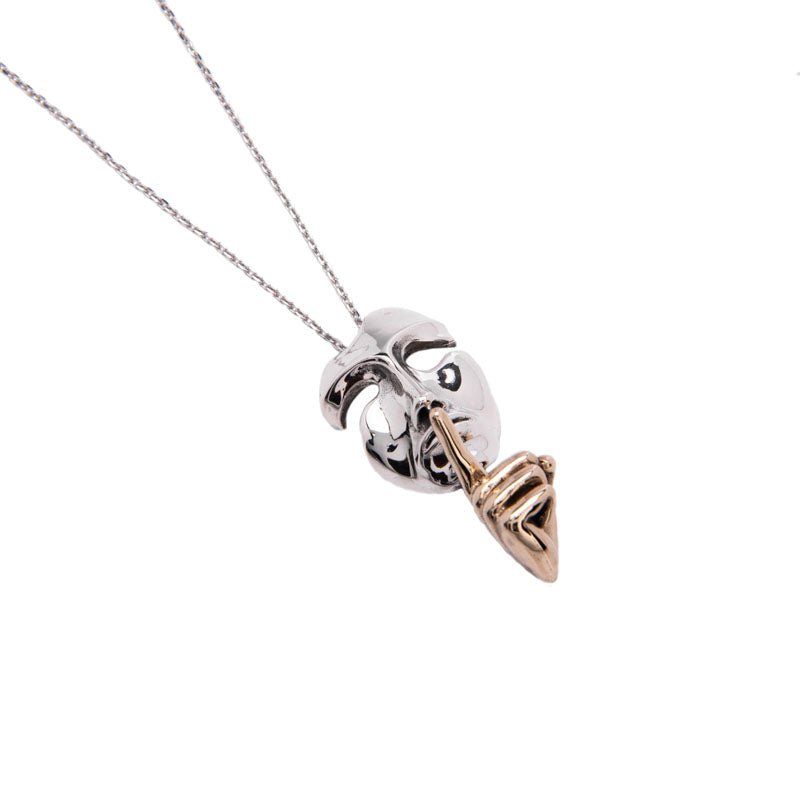 Collana Donna Nemoris Argento 925 Bronzo Rosè Scaramantica Maschera Silenzio SCM01