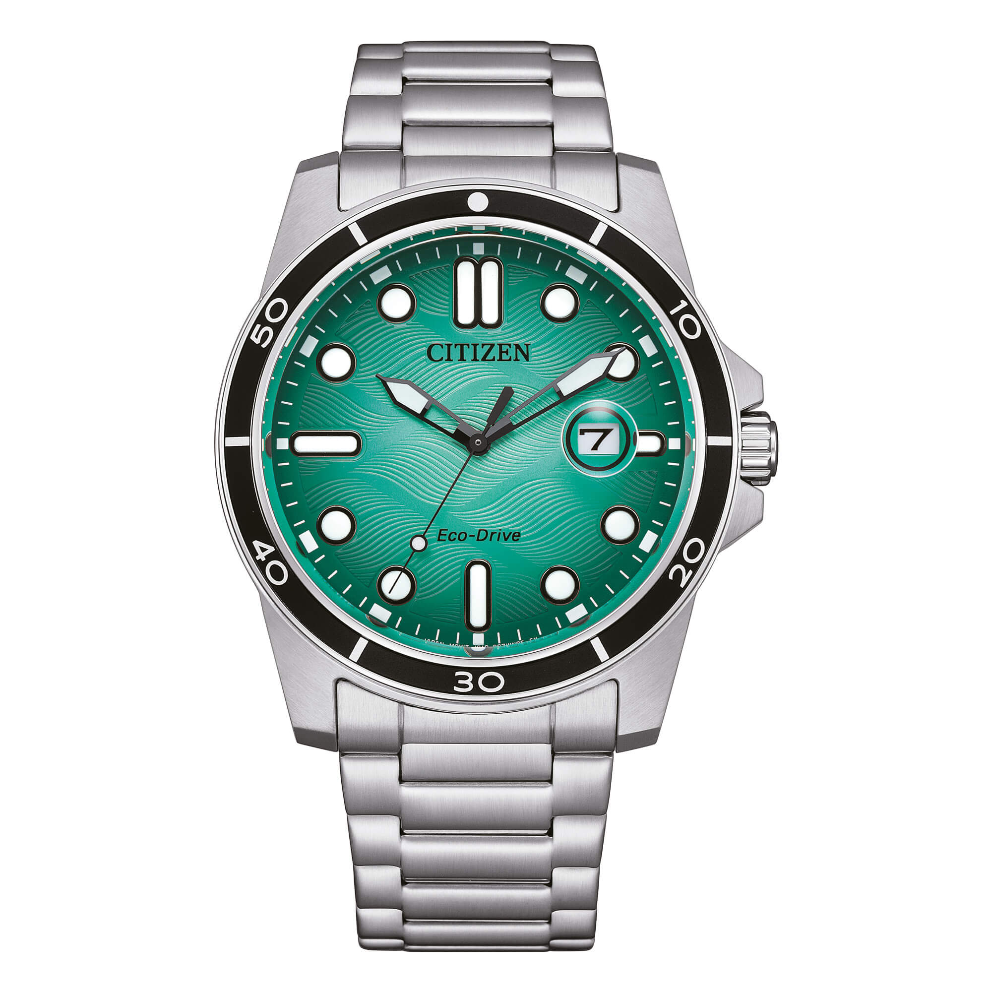 Orologio Uomo Citizen Eco-Drive Acciaio Verde Acqua Onde AW1816-89L