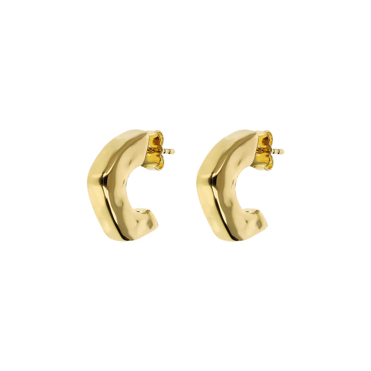 Orecchini Donna Etrusca Bronzo Dorato Squadrati Martellato WSET00840.YG