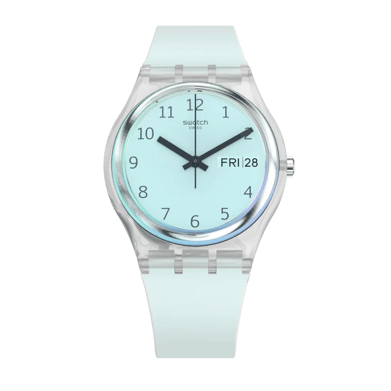 Orologio Donna Gomma Silicone Swatch Quarzo Solo Tempo Rosa Doppia Data GE713
