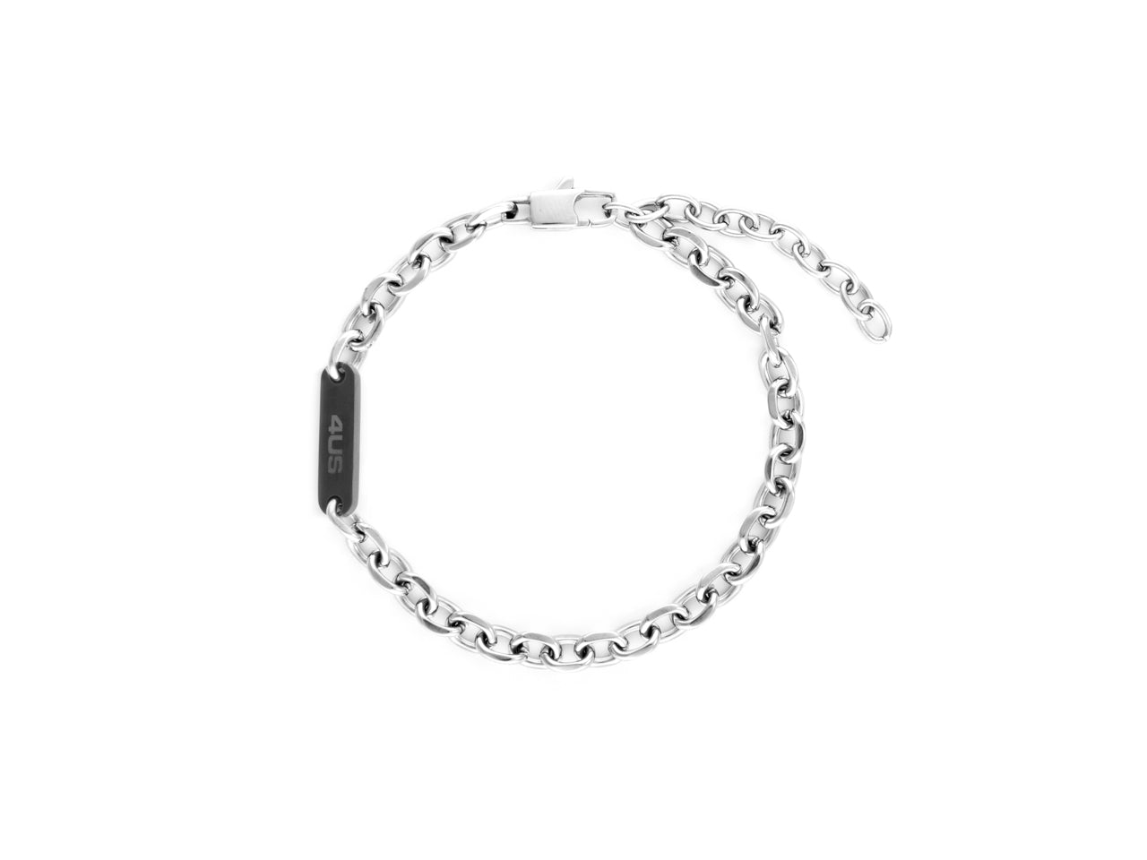 Bracciale Uomo 4US Cesare Paciotti Acciaio Targhetta Rigida in pvd nera 4UBR6144