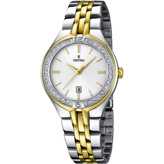 Orologio Donna Festina Acciaio Bicolore Zirconi Quarzo Data Solo Tempo F16868/1