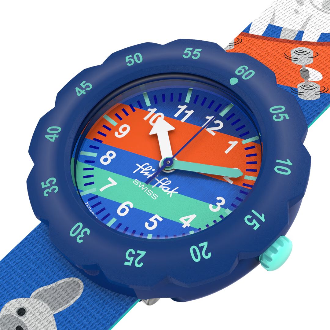 Orologio Bambino Swatch Flik Flak SKATING FRENCHIE Blu ZFPSP075