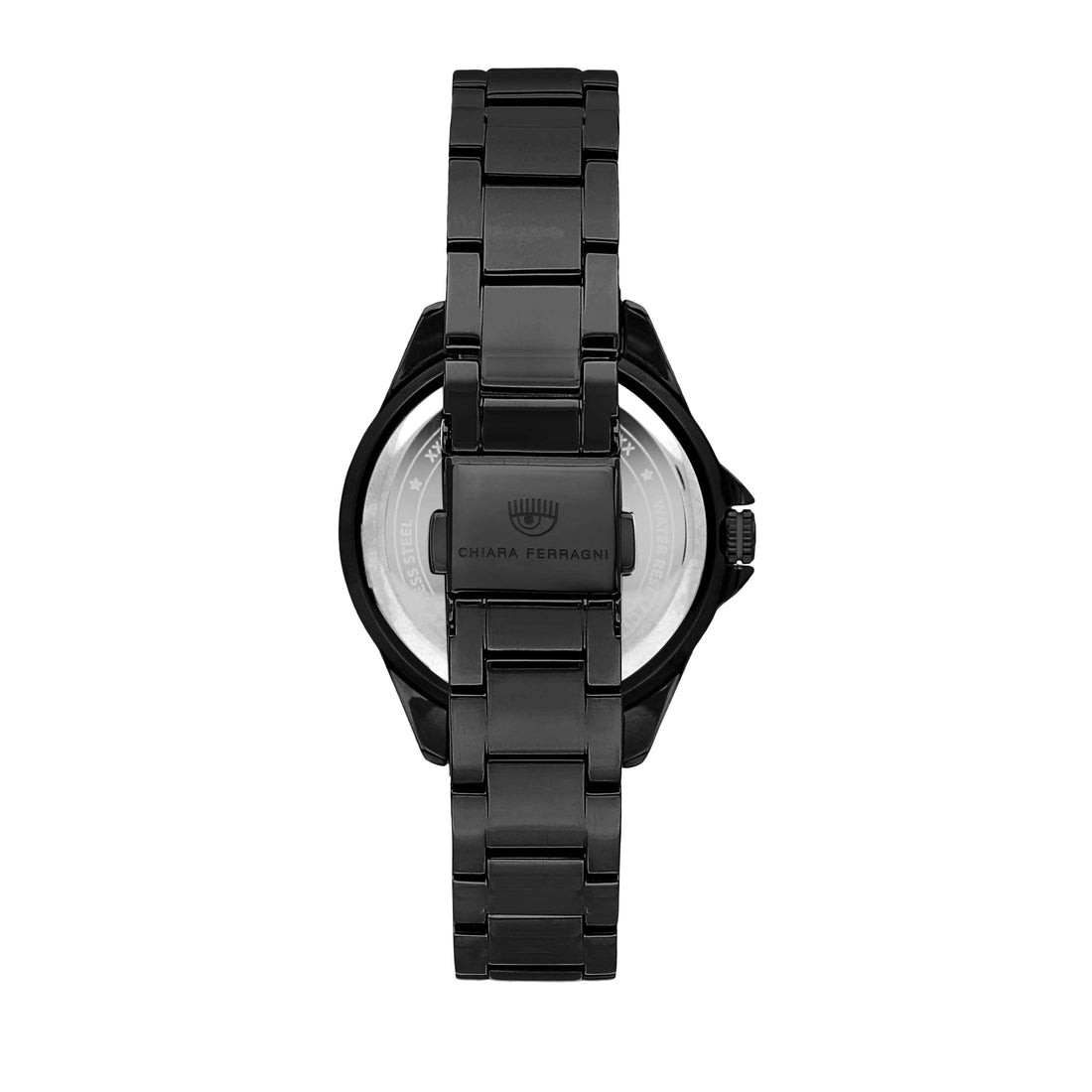 Orologio Donna Chiara Ferragni Quarzo Solo Tempo Acciaio Nero Zirconi Rosa
