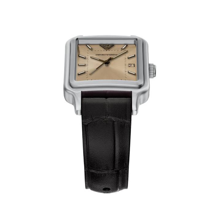 Orologio Uomo Emporio Armani Quarzo Data Bronzo Cinturino Pelle Marrone AR11756