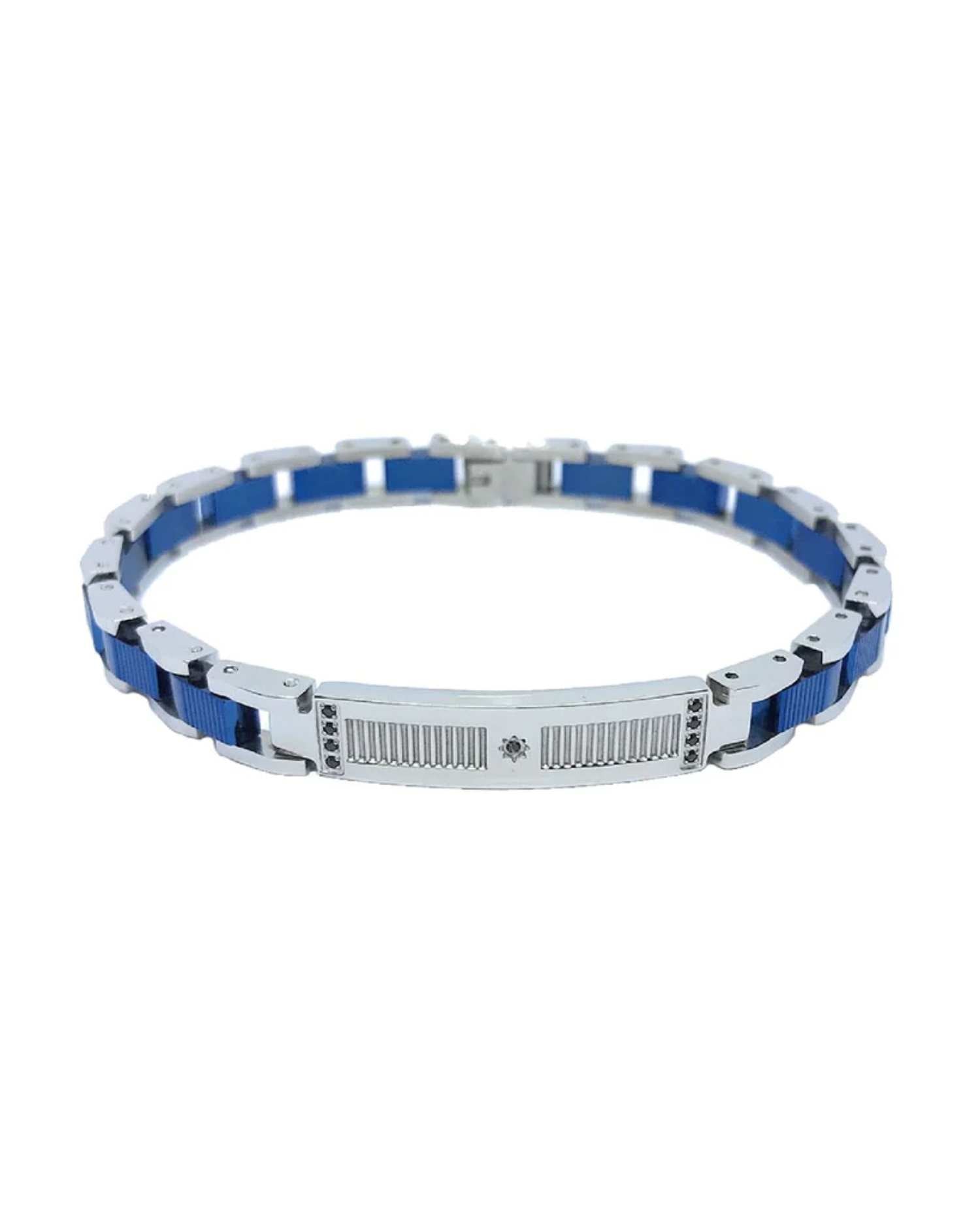 Bracciale uomo Acciaio Zancan PDV Blu Rosa Dei Venti EHB204