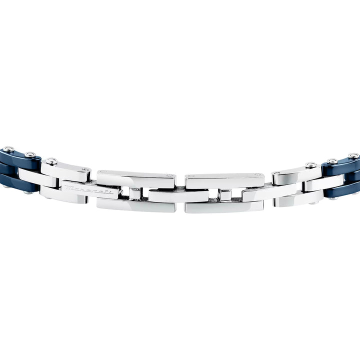 Bracciale Uomo Maserati Acciaio Semirigido Ceramica Blu JM425ATZ65