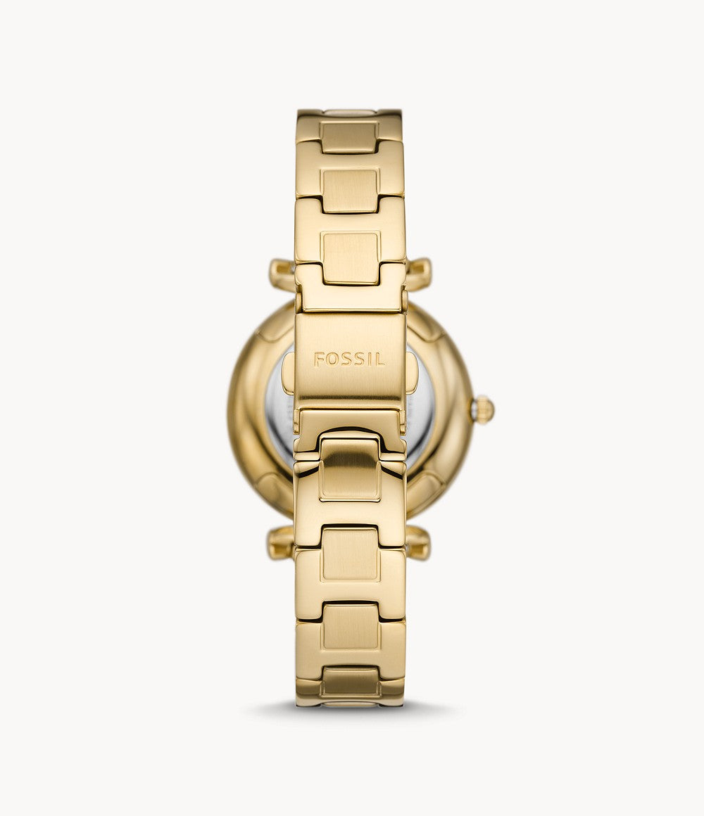 Orologio Donna Fossil Quarzo Solo Tempo Data Acciaio Dorato Numeri ES5159