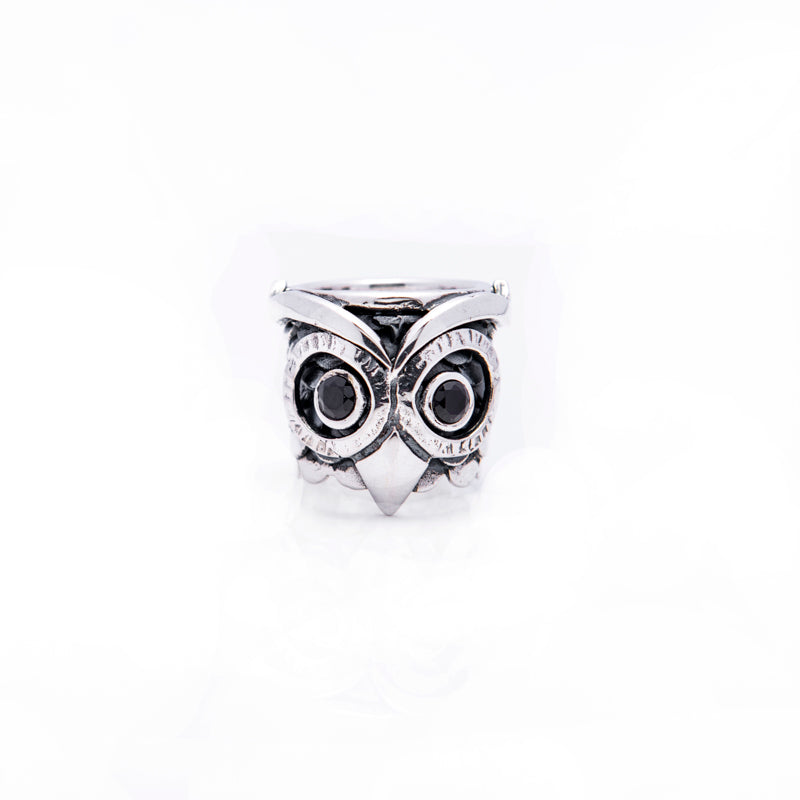 Anello Donna Nemoris Argento 925 Misura 16 Civetta Occhi Pietre Rosse HAS01 Granati
