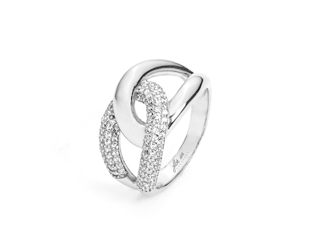 Anello Donna 4US Cesare Paciotti Intrecciato Argento Bianco 925 4UAN5424W/12