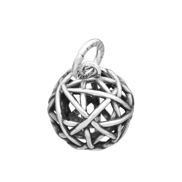 Charm Unisex Giovanni Raspini Argento 925 Boule Intrecci Grande Fatto A Mano 11617