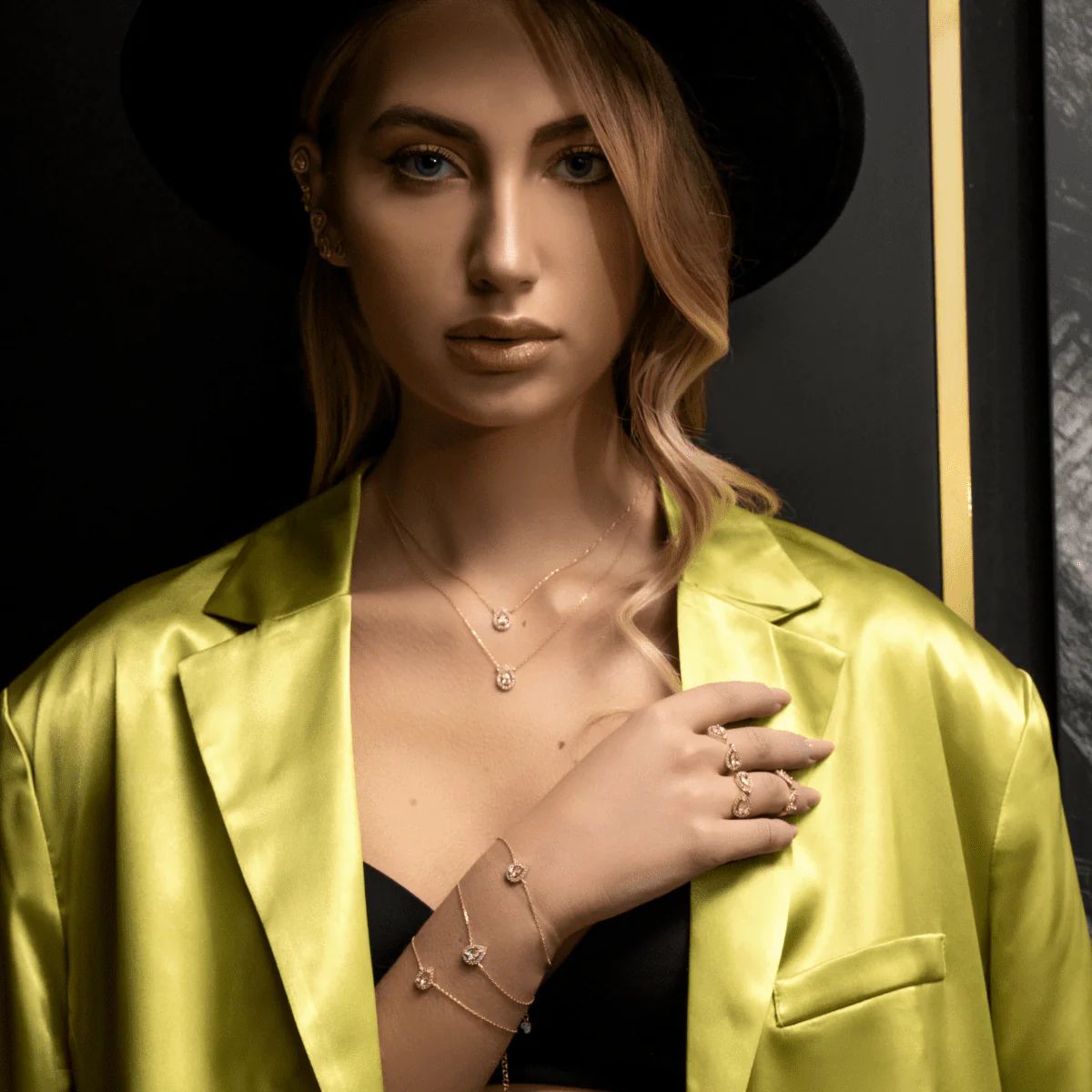 Collana Donna Laura P. Argento Dorato 925 Pietra Goccia Rosa Lucido CL0009GRS