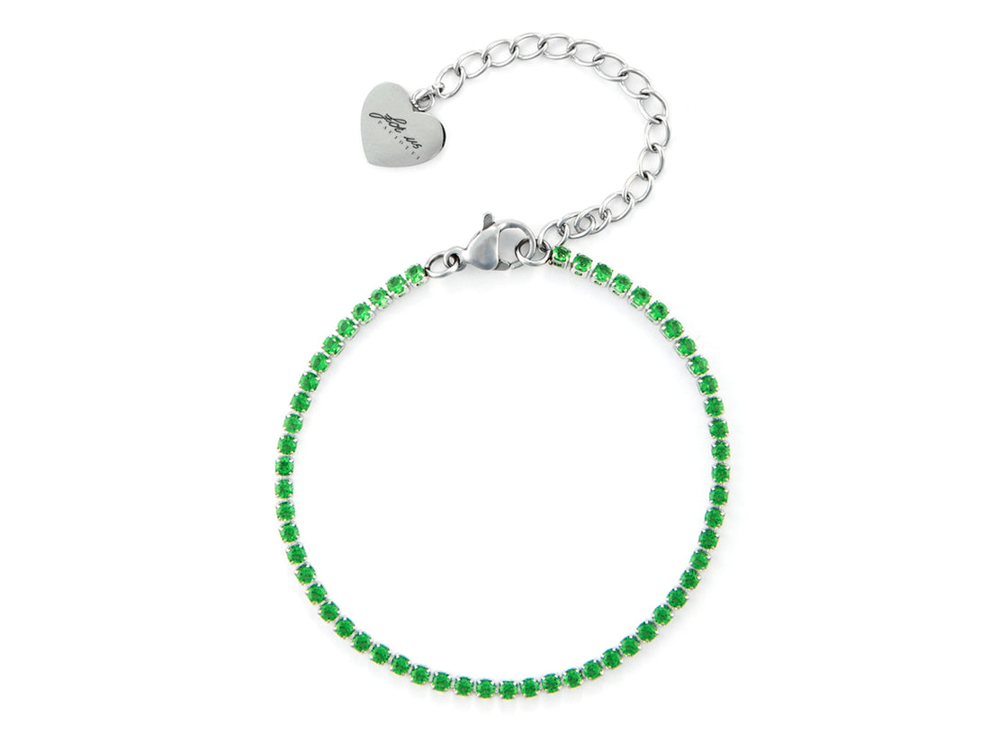Bracciale Tennis Donna 4US Cesare Paciotti Acciaio Zirconi Verdi 4UBR6321W