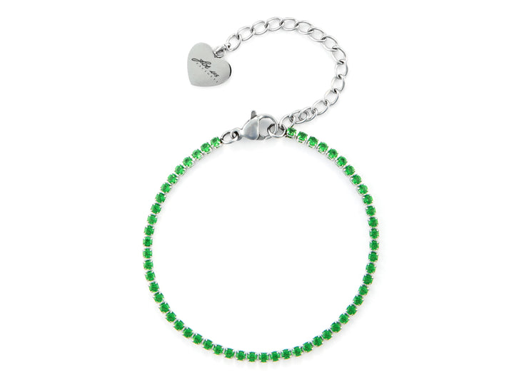Bracciale Tennis Donna 4US Cesare Paciotti Acciaio Zirconi Verdi 4UBR6321W