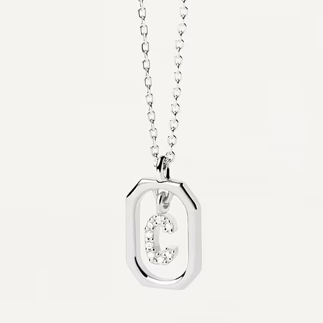 Collana Donna PDPaola Argento 925 Bianco Mini Iniziale C Zirconi CO02-514-U
