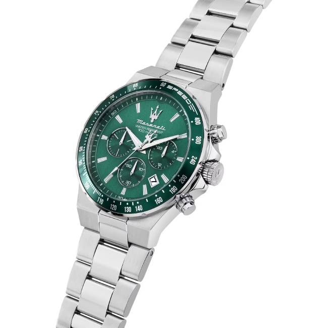 Orologio Uomo Maserati Sfida Verde Acciaio Quarzo Cronografo R8873640030