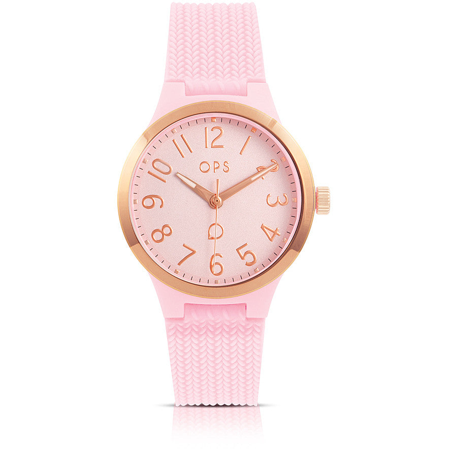 Orologio Donna OPS Gomma Rosa Plastica Quarzo Solo Tempo OPSPW-870-1750