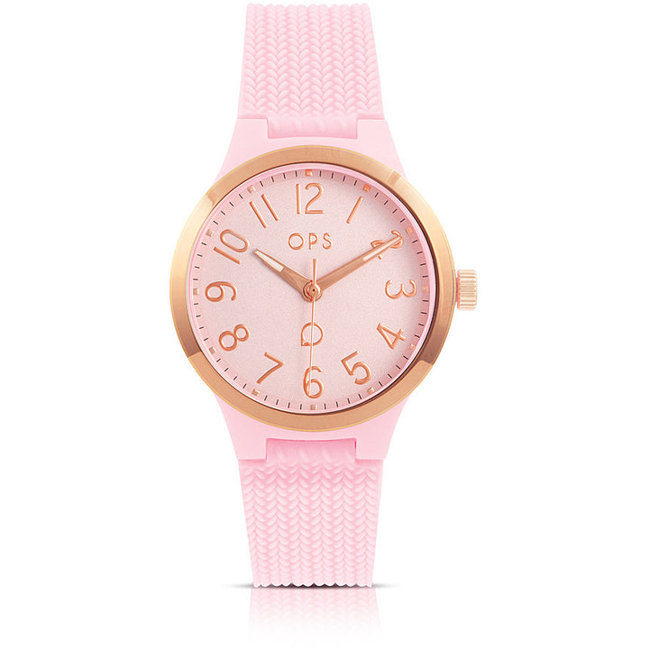 Orologio Donna OPS Gomma Rosa Plastica Quarzo Solo Tempo OPSPW-870-1750